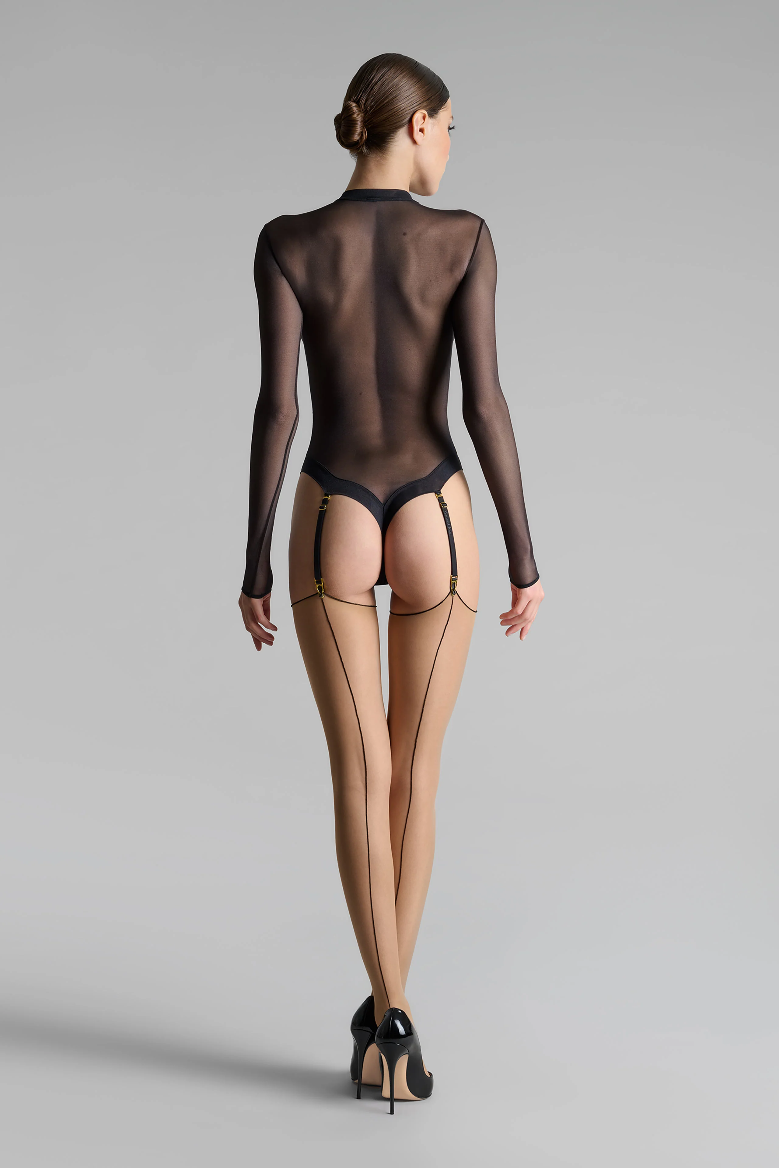 Cut and curled back seamed stockings - 20D - LEGWEAR - Image 5