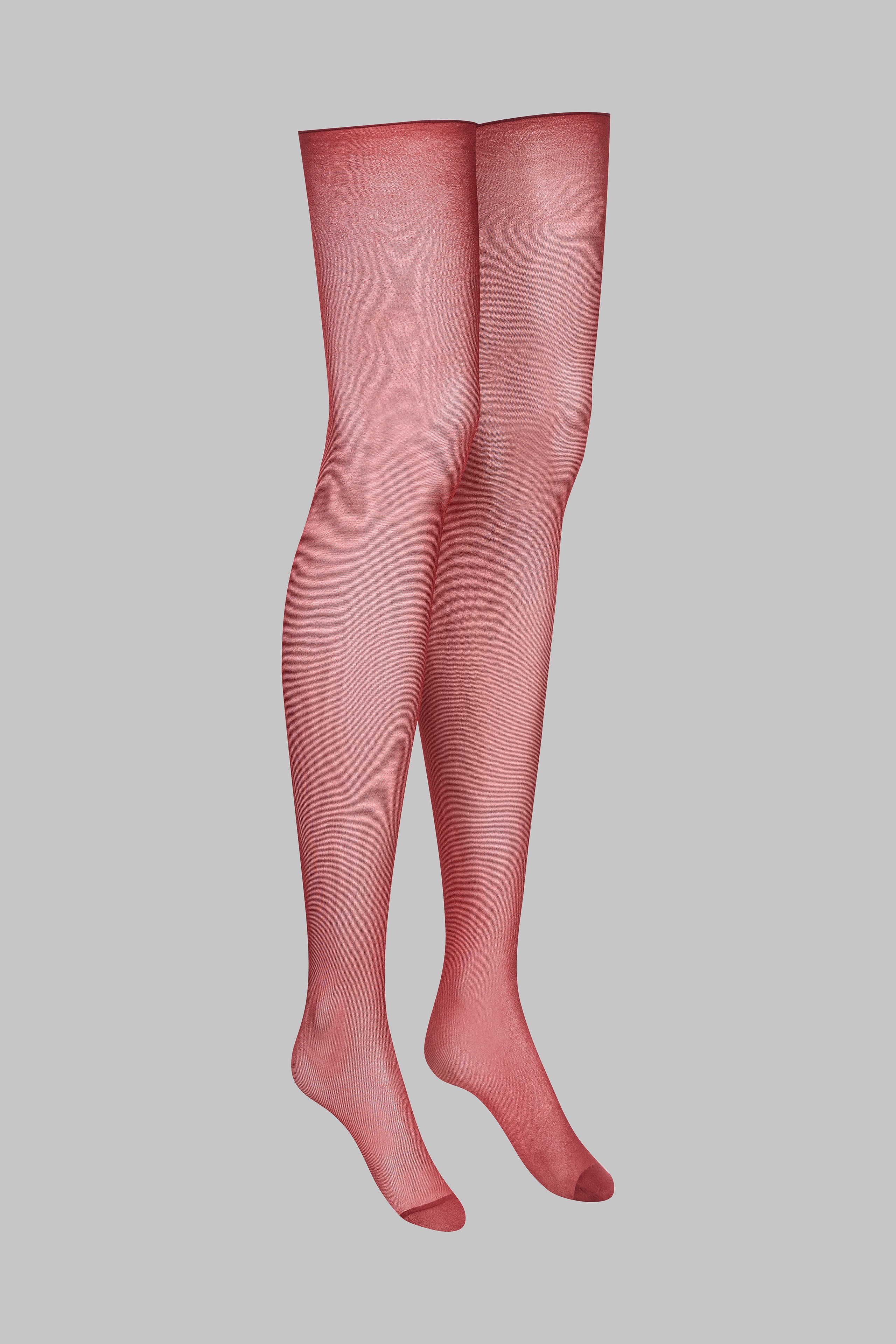 Cut and curled stockings 20D - Burgundy - LEGWEAR - Image 2