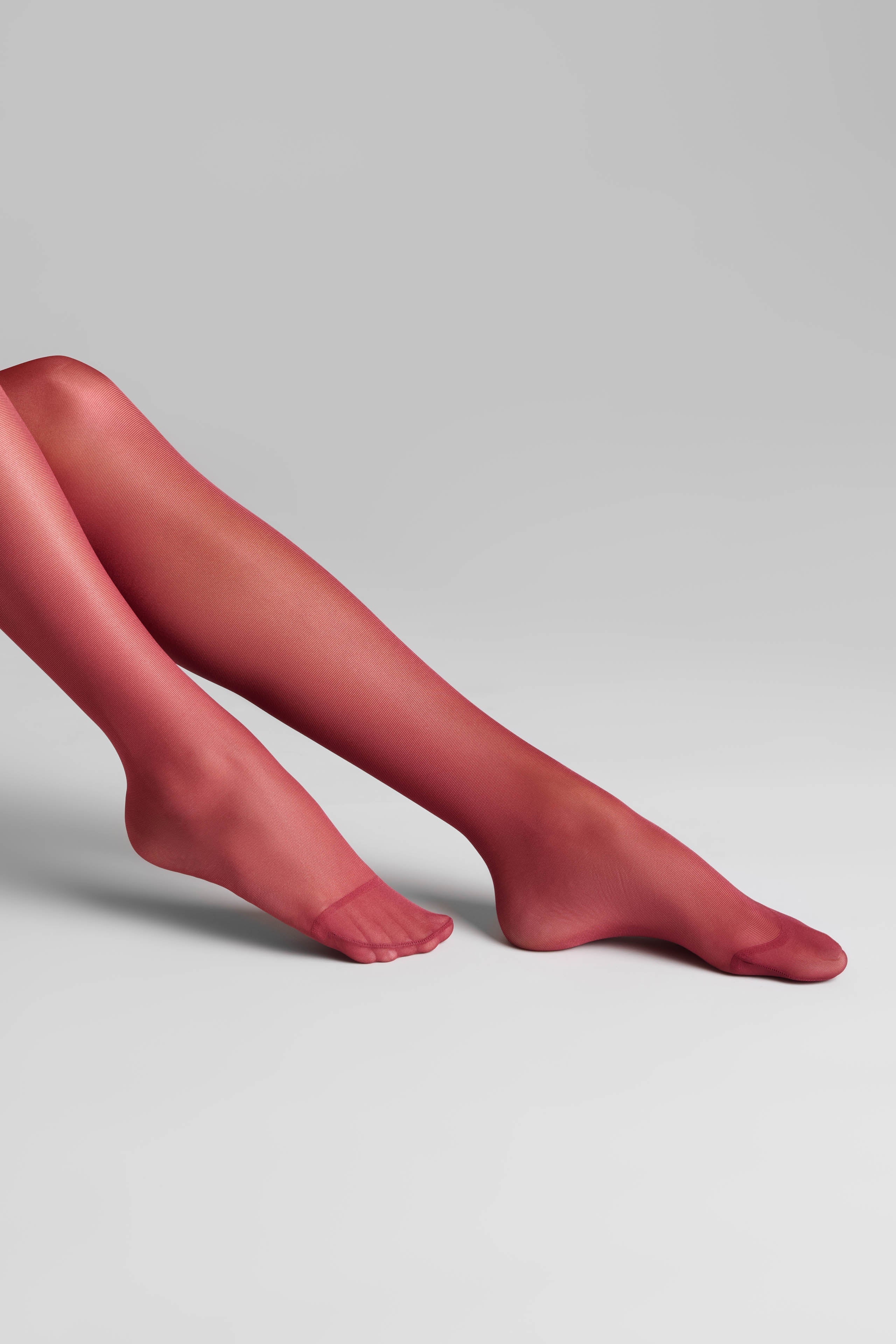 Cut and curled stockings 20D - Burgundy - LEGWEAR - Image 4