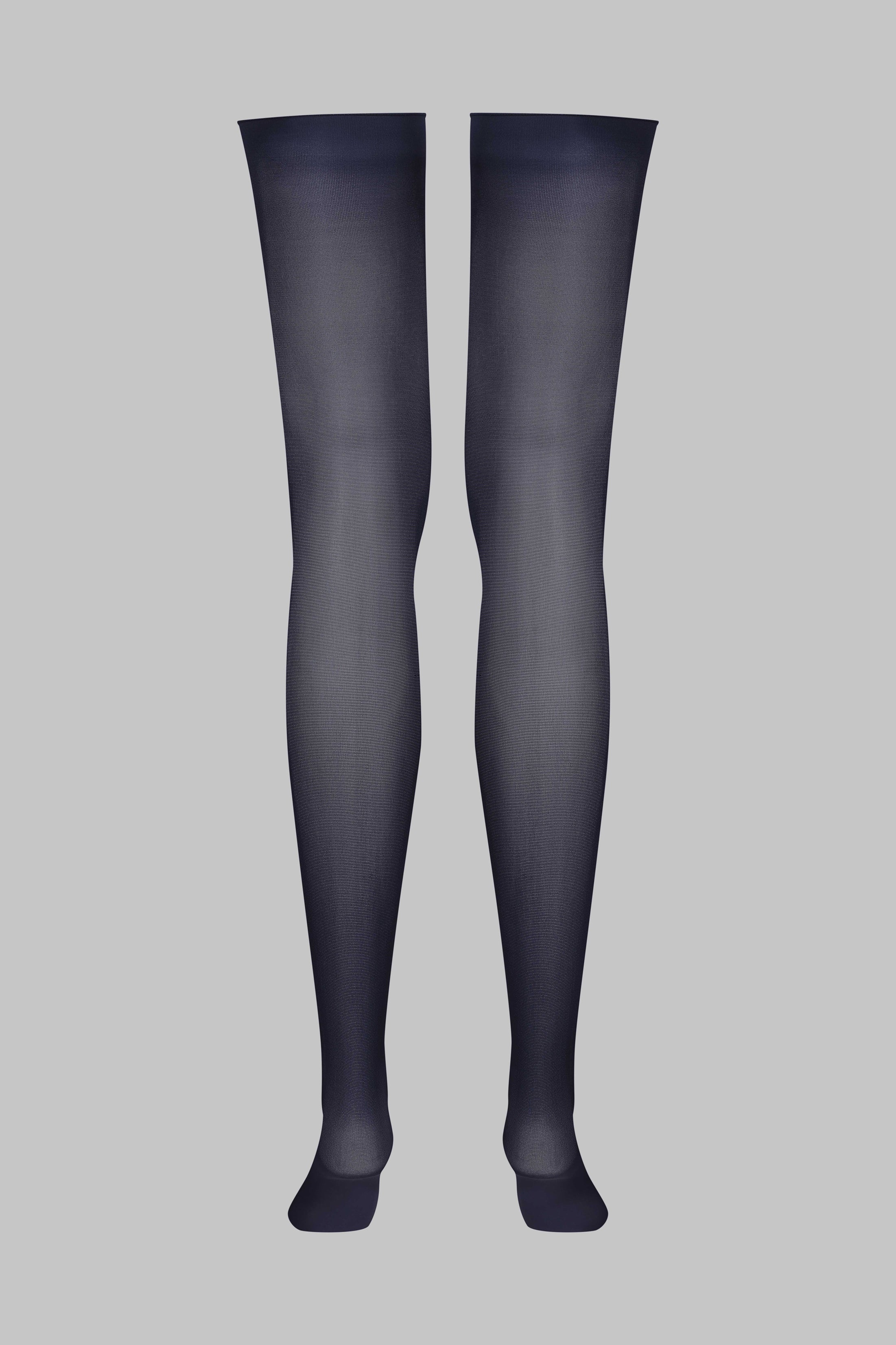 Cut and Curled Stockings 40D - Grey - LEGWEAR - Image 3