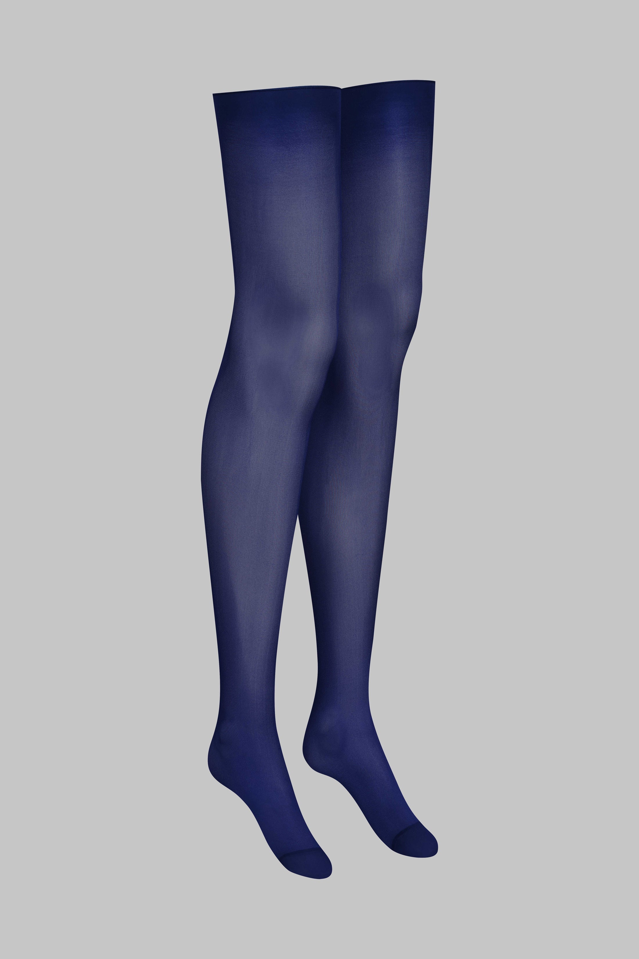Cut and Curled Stockings 40D - Navy - LEGWEAR - Image 2