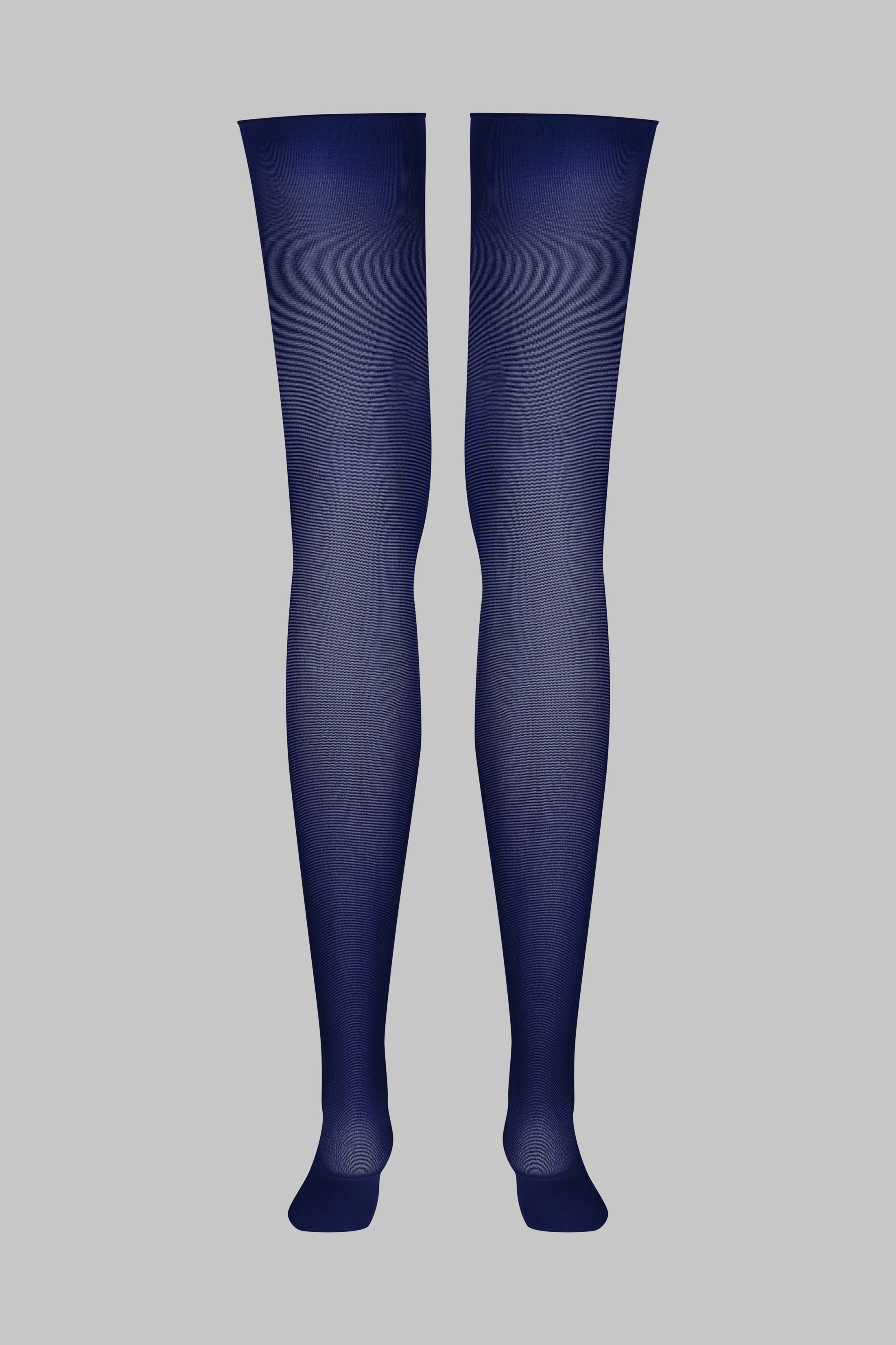 Cut and Curled Stockings 40D - Navy - LEGWEAR - Image 3