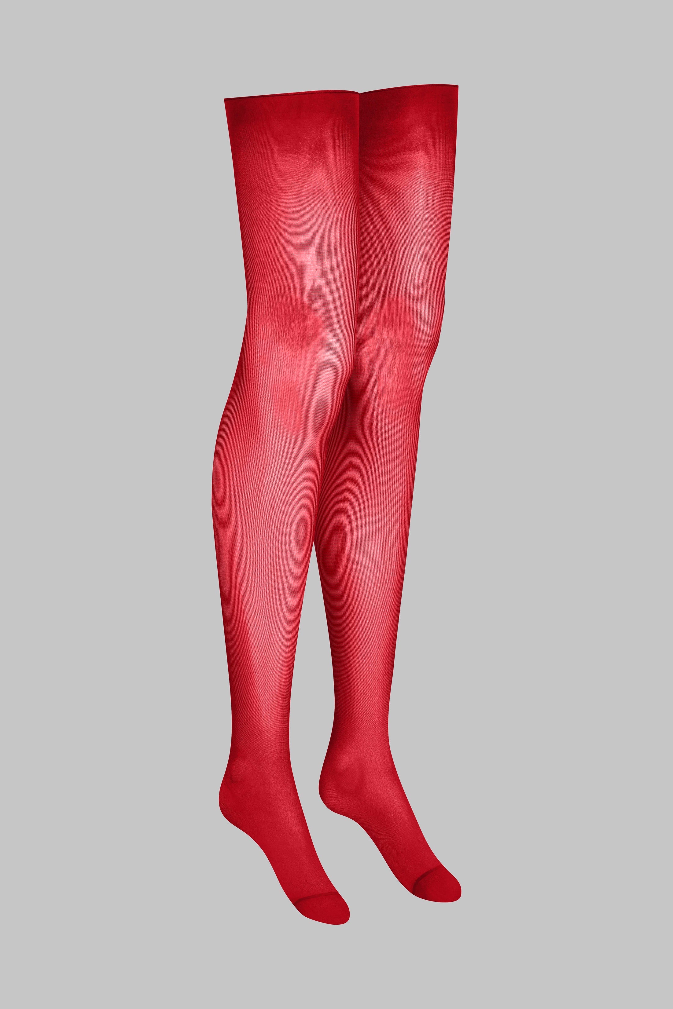 Cut and Curled Stockings 40D - Red - LEGWEAR - Image 2