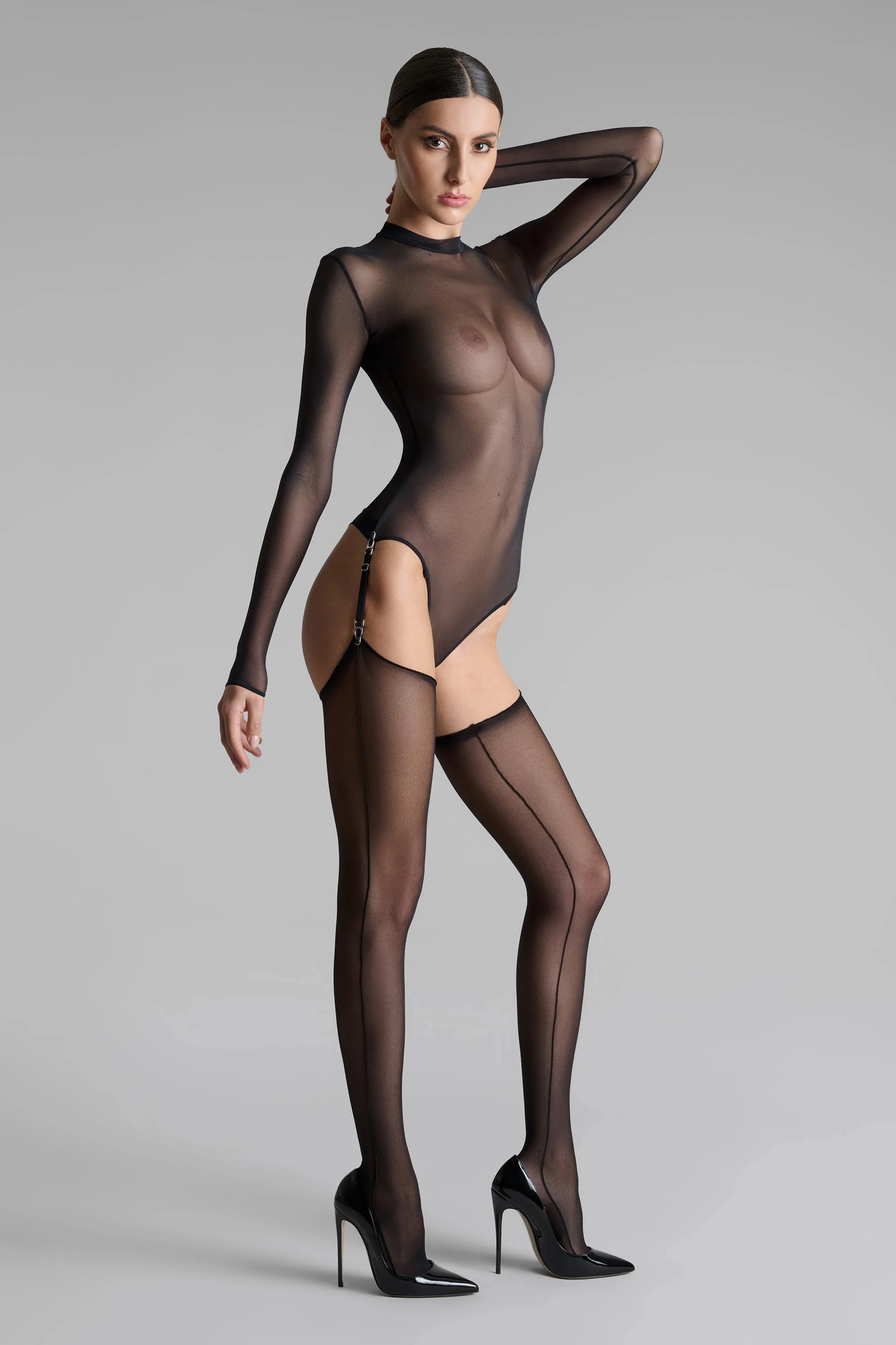 Cut and curled stockings double side seams - 20D - LEGWEAR - Image 5
