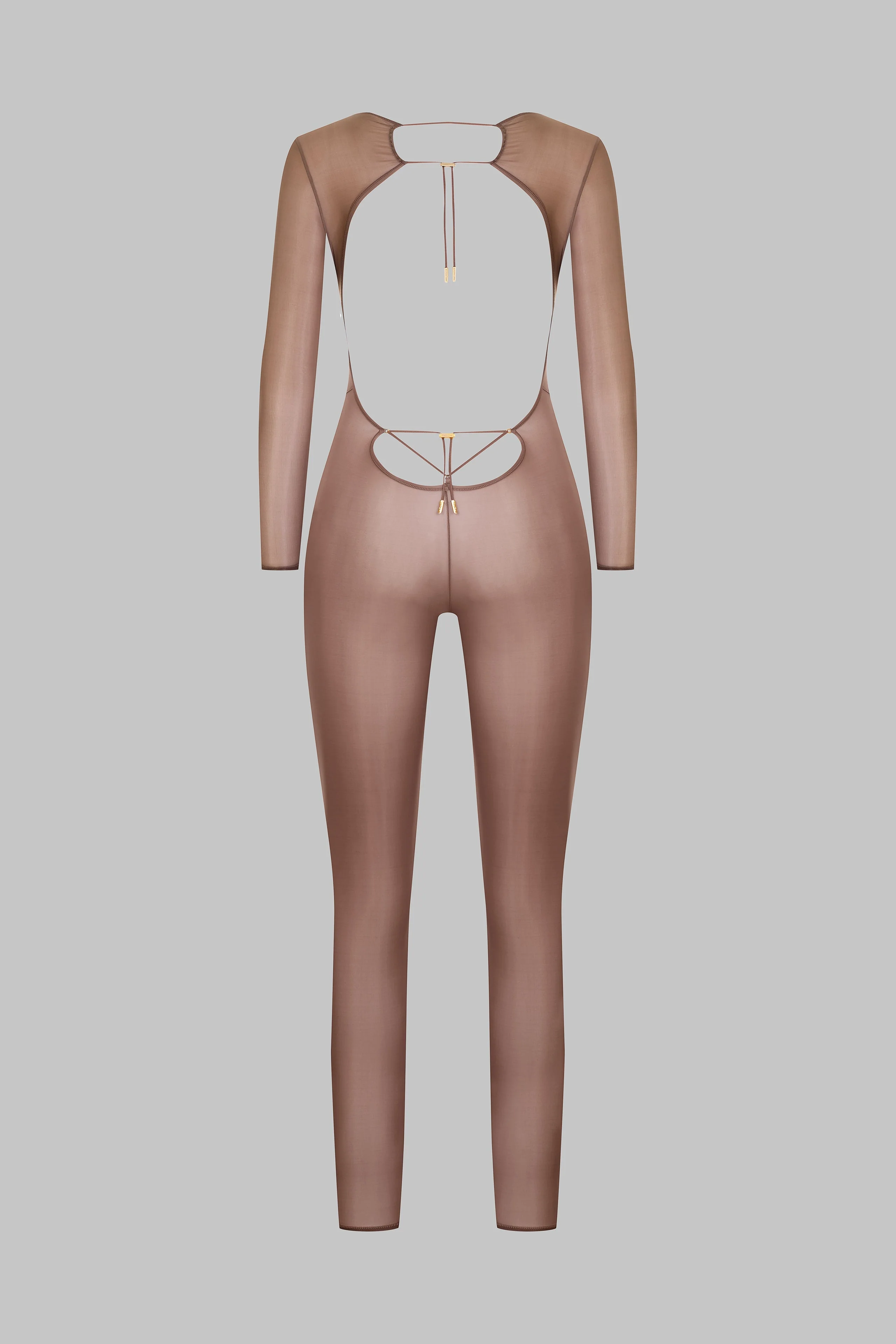 Open Back Long Sleeve Catsuit - French Kiss Light - Image 3