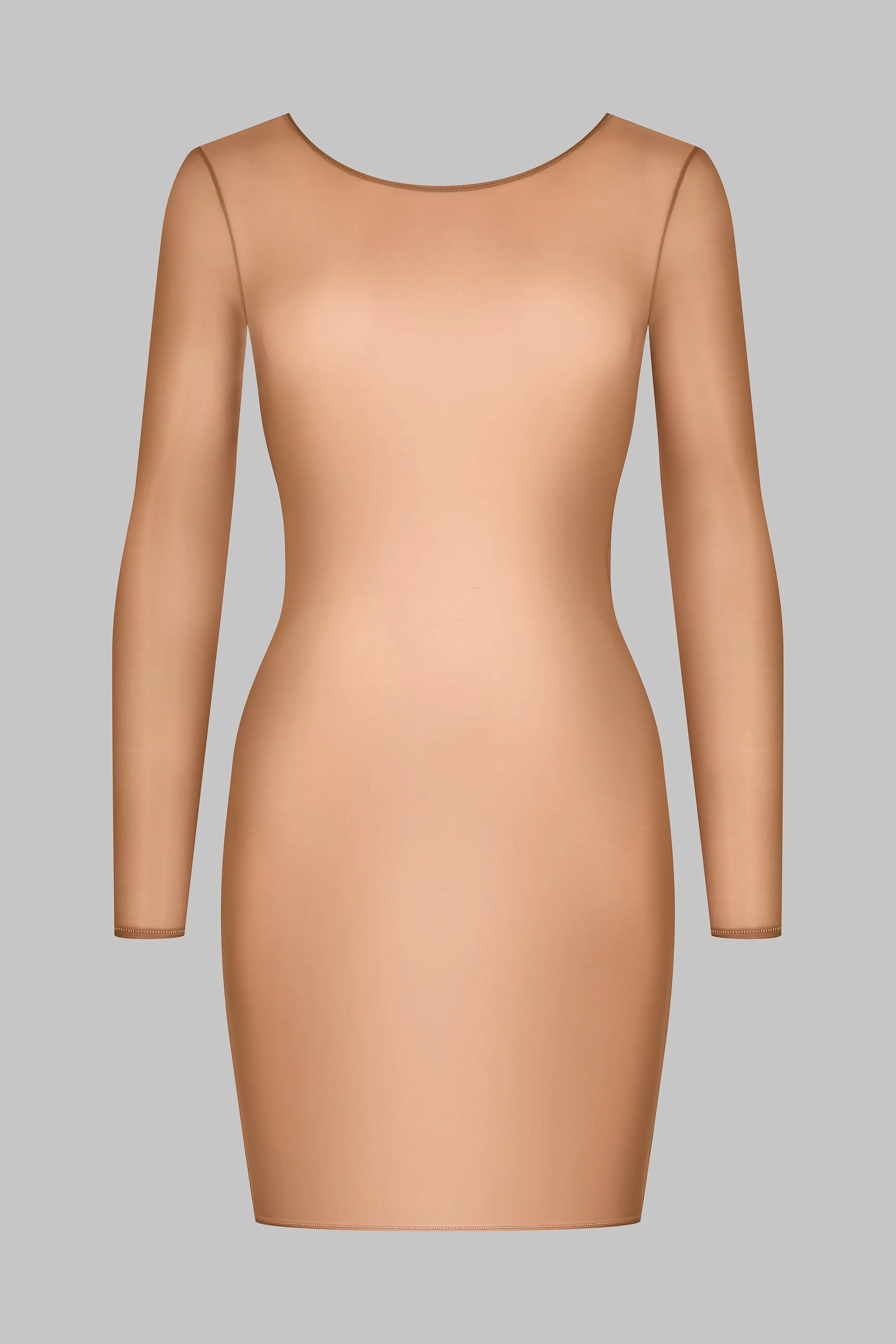 Short Open Back Long Sleeve Dress - French Kiss Light - Image 2