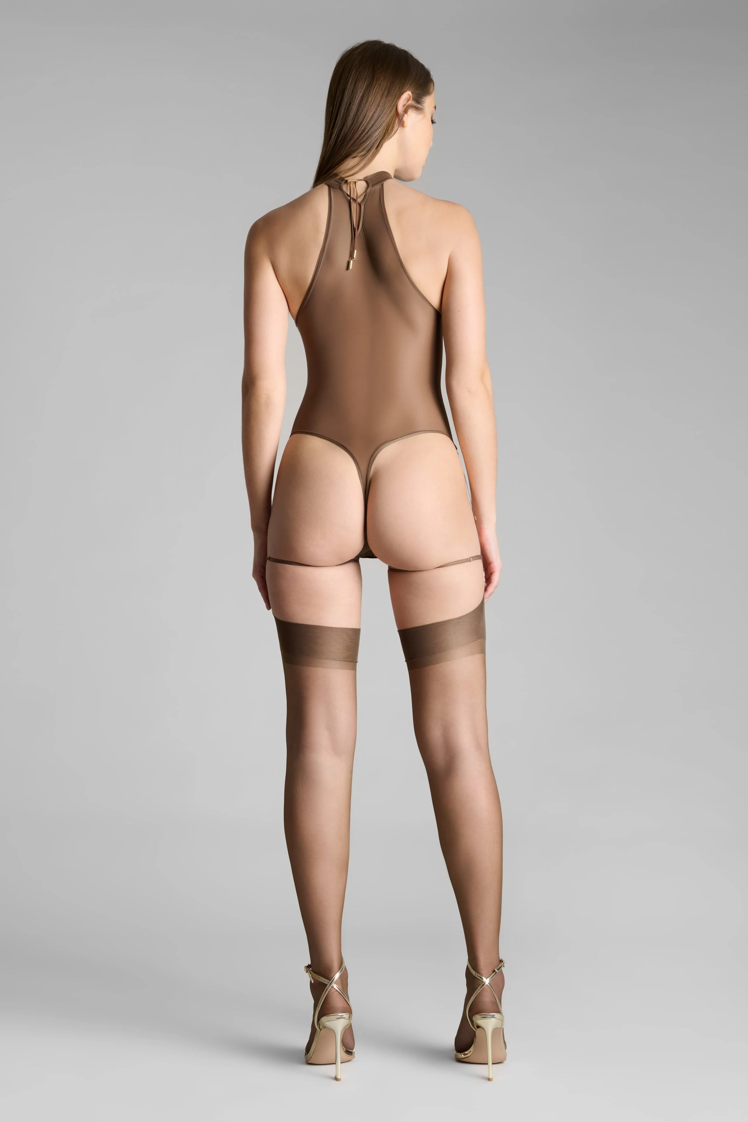 Halter Neck Thong Bodysuit - French Kiss Light - Image 5