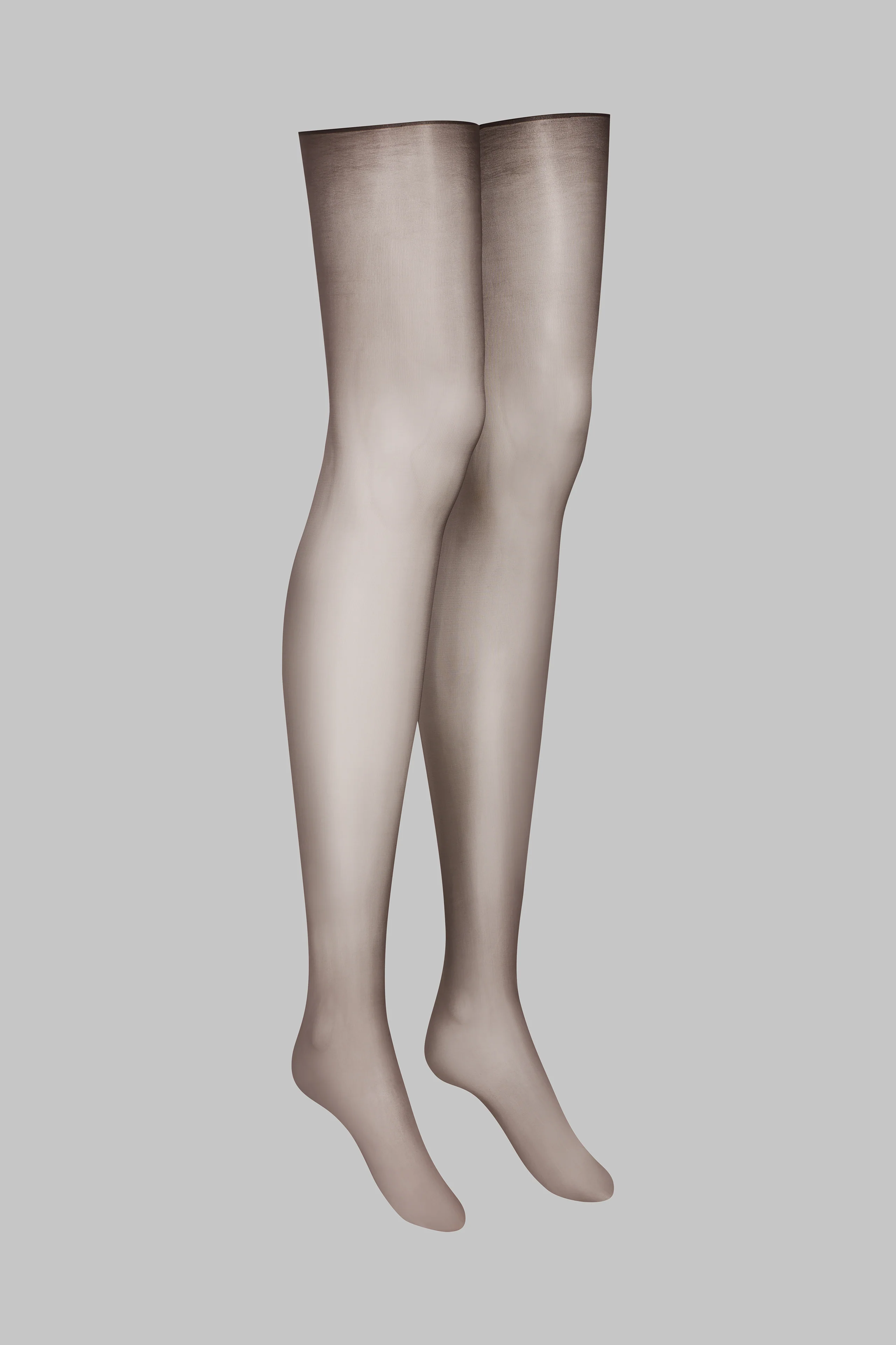 Glossy cut and curled stockings 20D - Brown - LEGWEAR - Image 2