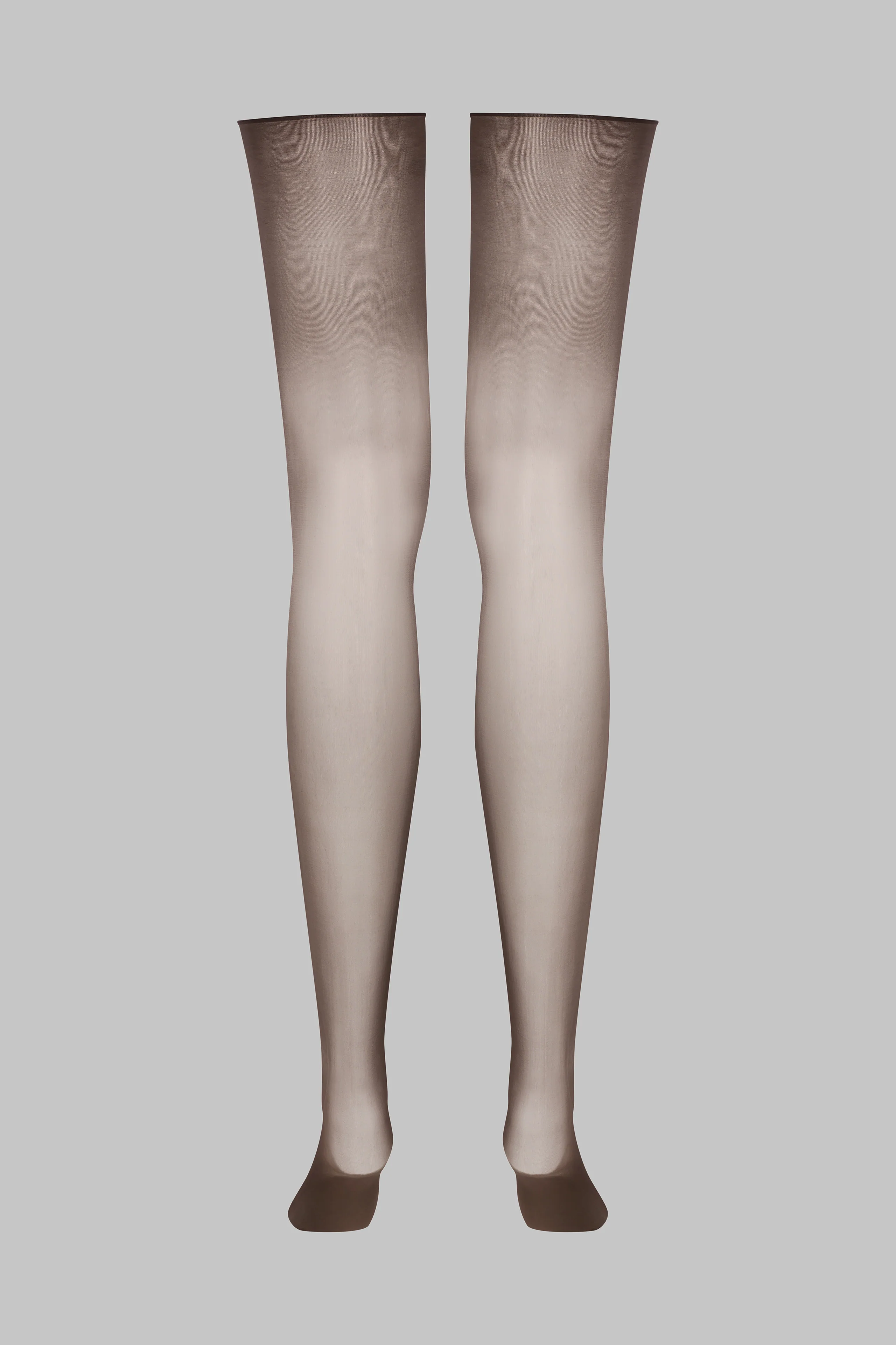 Glossy cut and curled stockings 20D - Brown - LEGWEAR - Image 3