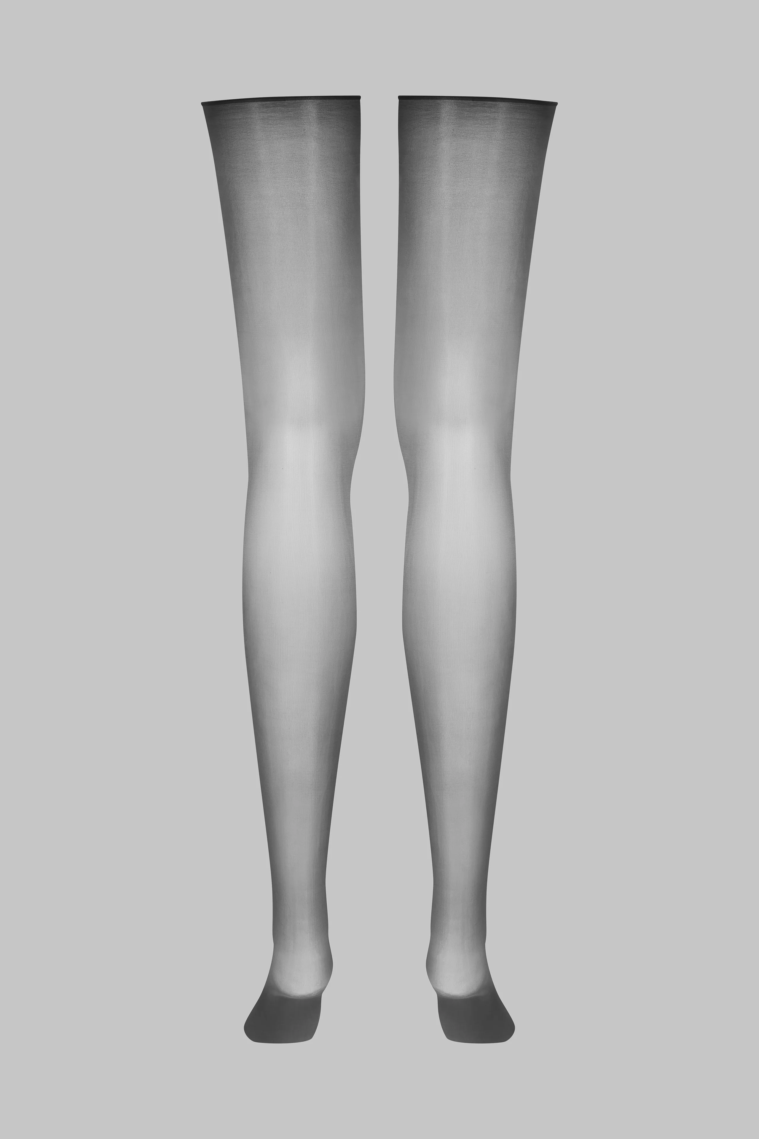Glossy cut and curled stockings 20D - Smoky - LEGWEAR - Image 3