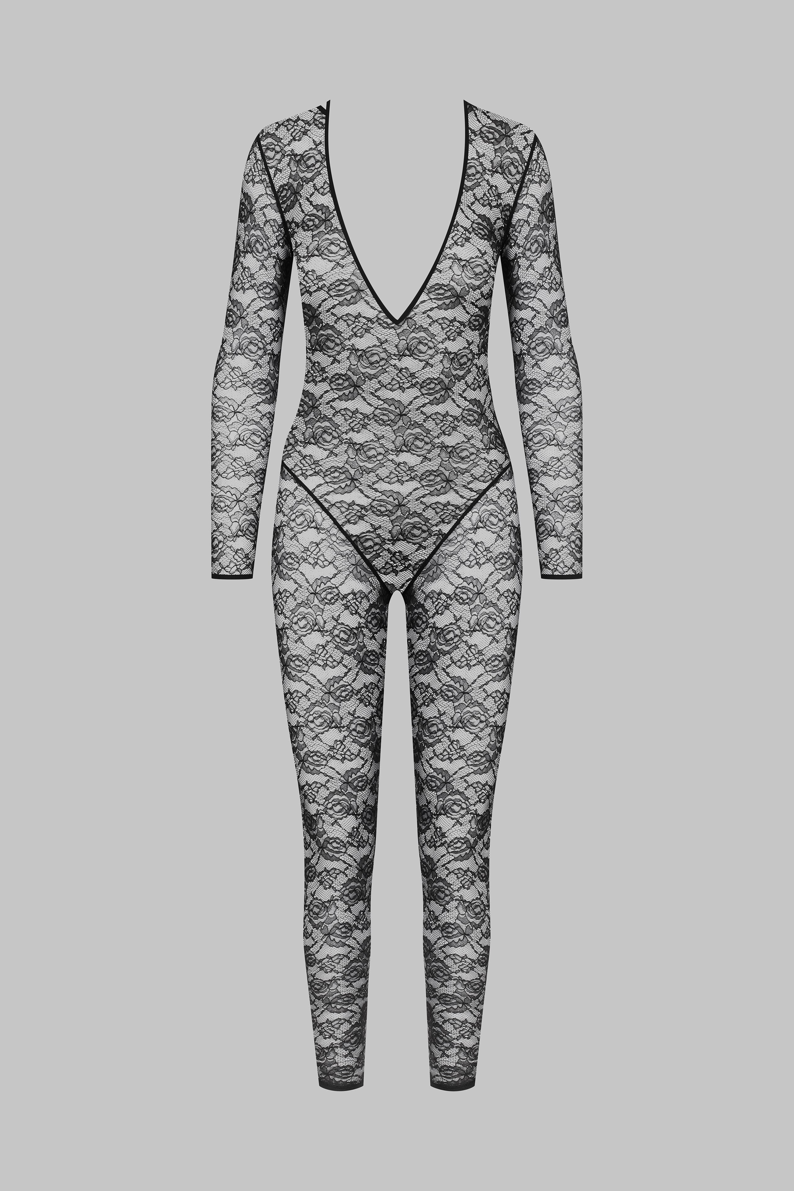 Long sleeve V-neck jumpsuit - Flashback - Image 2