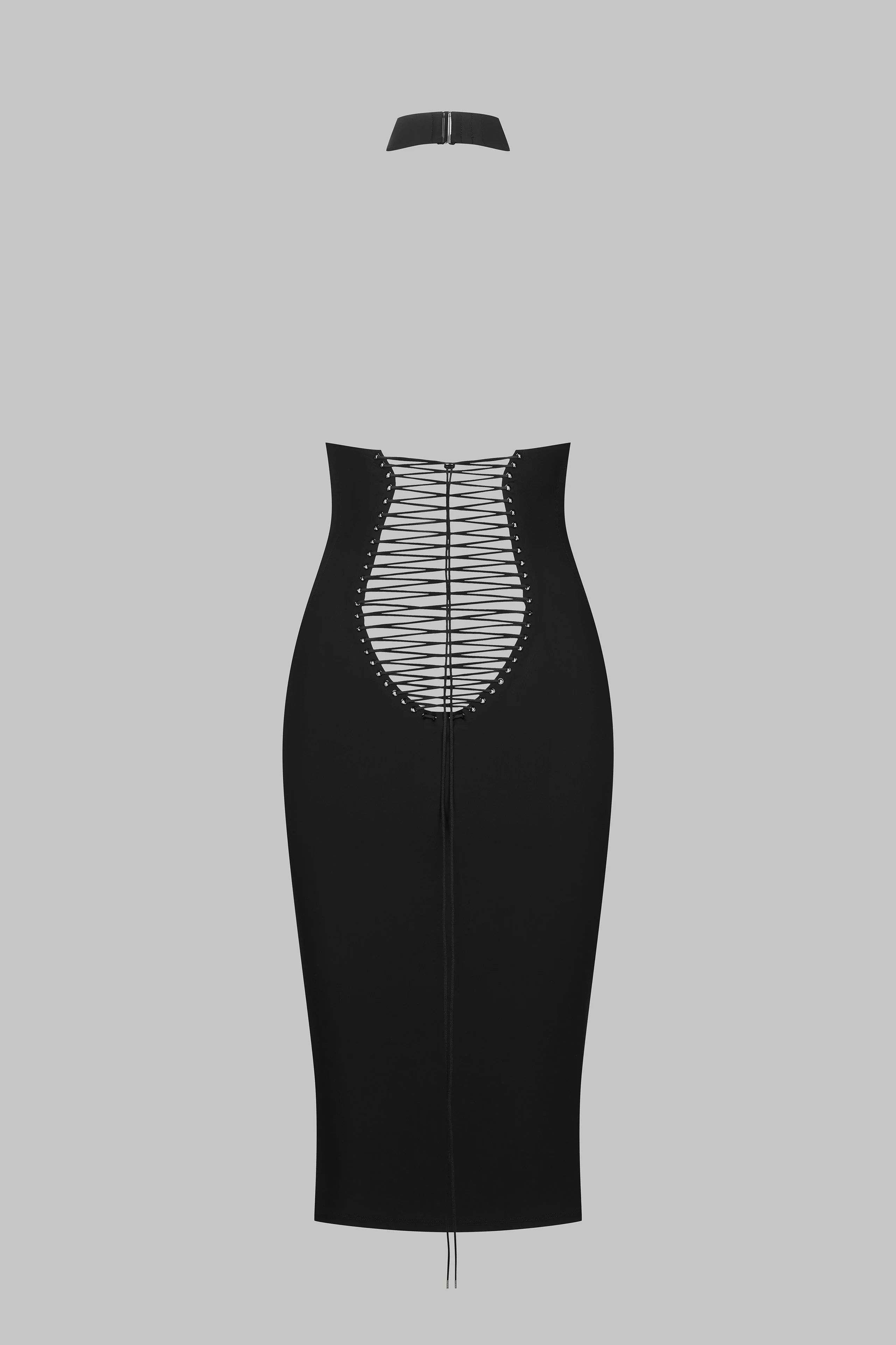Midi dress with american collar - Nuit Infinie - Image 3