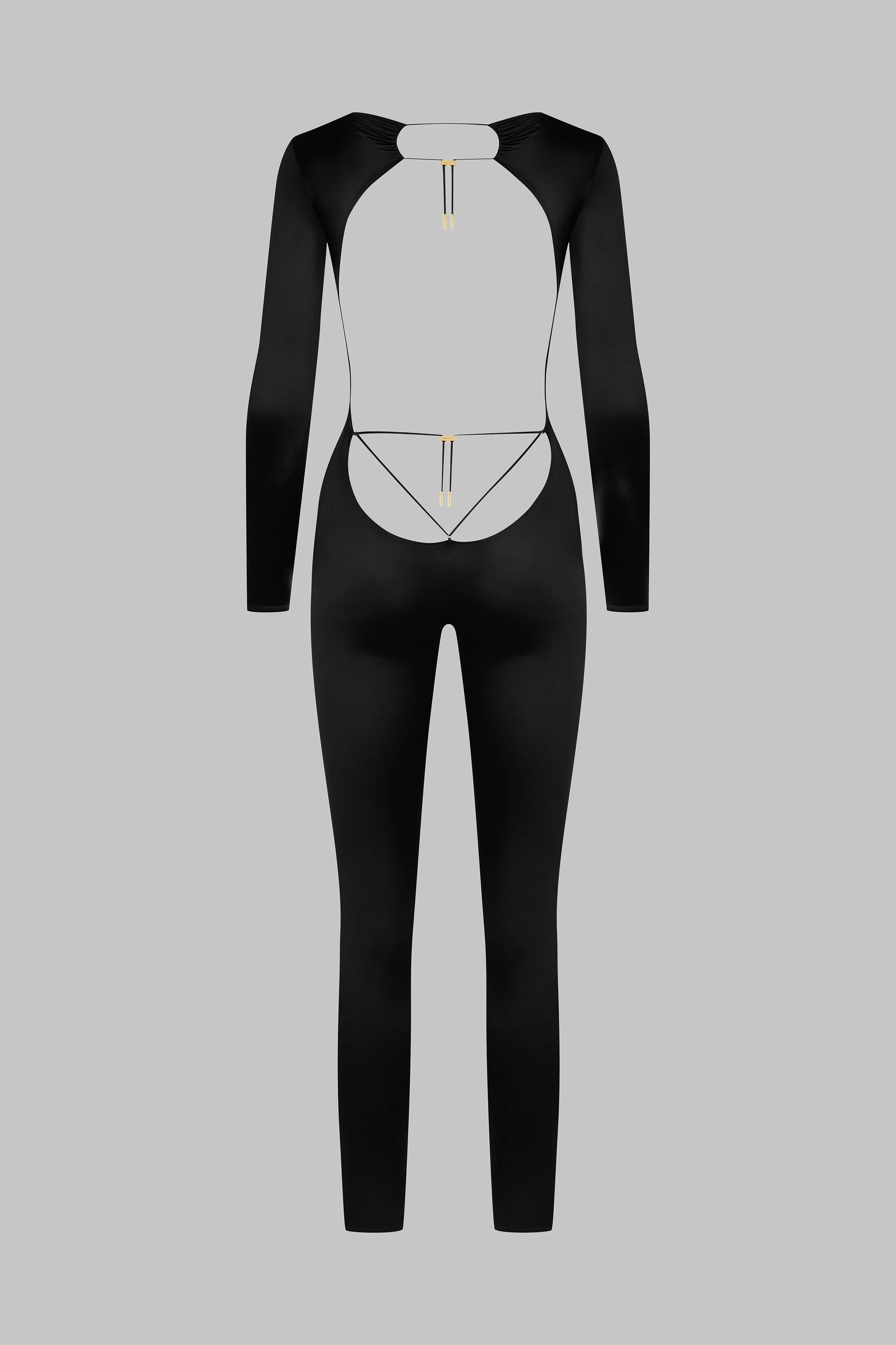 Open back long sleeve jumpsuit - French Kiss - Image 3