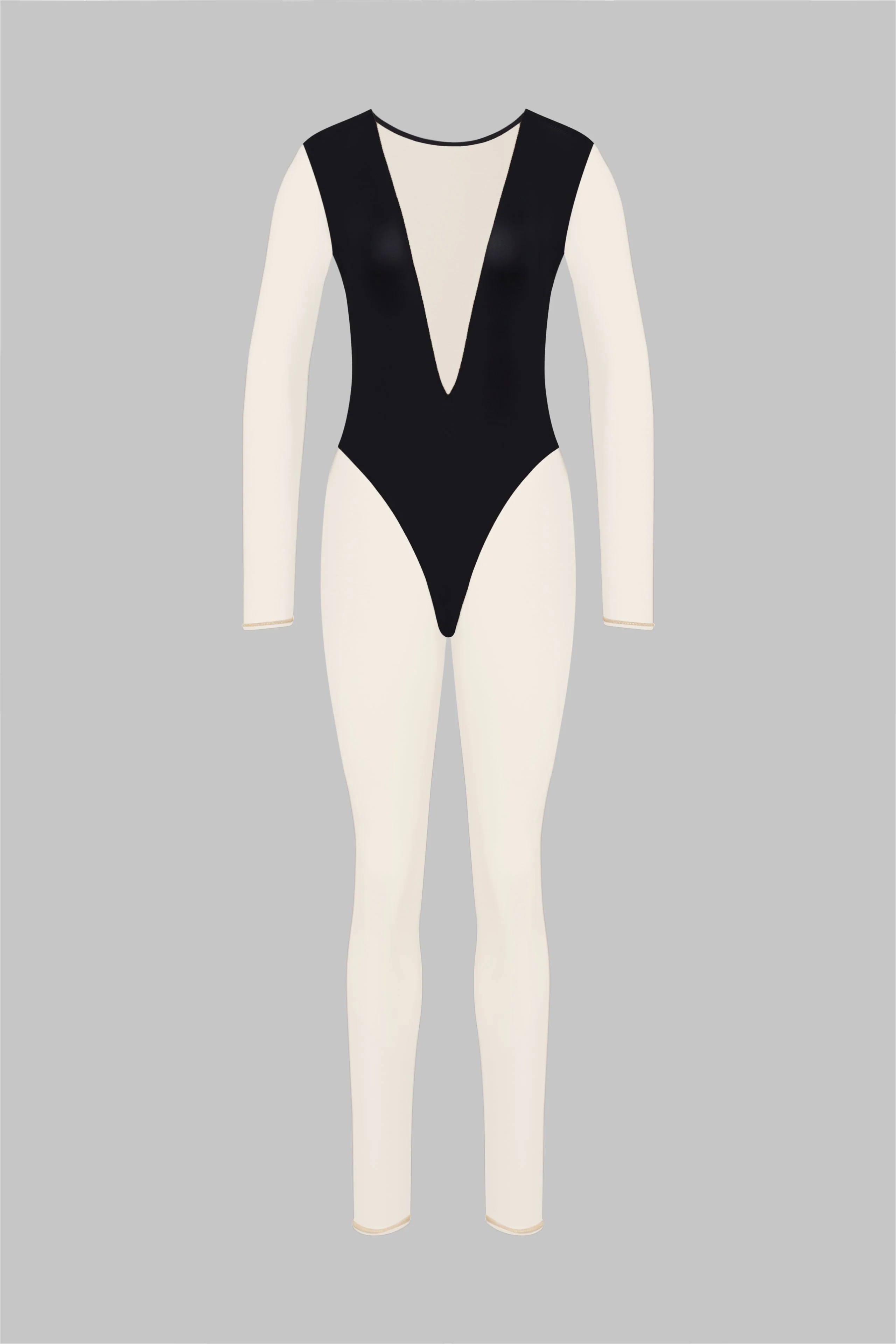 V-Neck Long Sleeve Catsuit - Pure Tentation - Image 2
